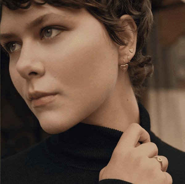 Maanesten Chandra Earrings Gold LOVE LETTERS