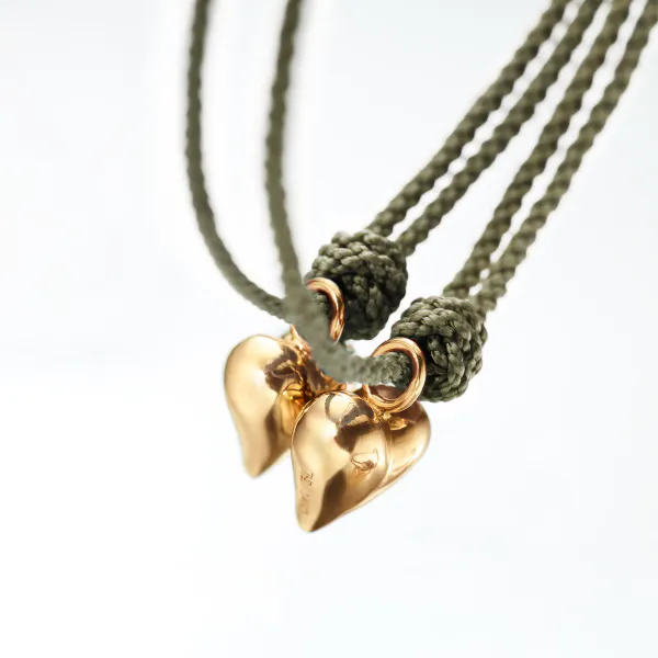 OLE LYNGGAARD COPENHAGEN Connected heart string bracelet green