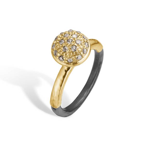 By Birdie Ring Victoria Gold Rose Pave